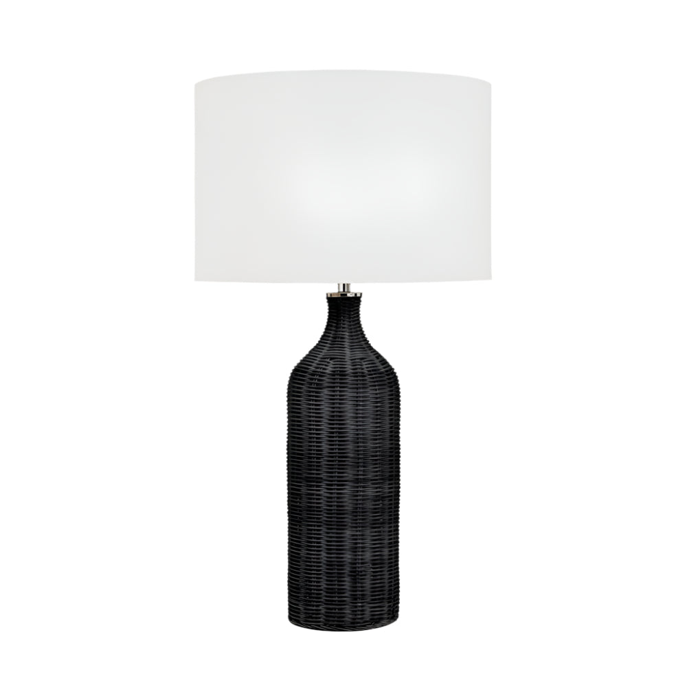 Anika Black Rattan Bottle Table Lamp